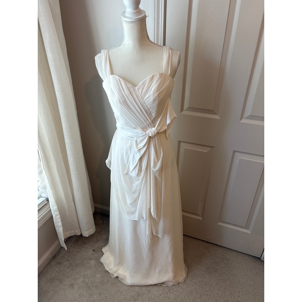 Carol Hannah Ivory 100% Silk Sweetheart Gown Wedding Dress Size 6